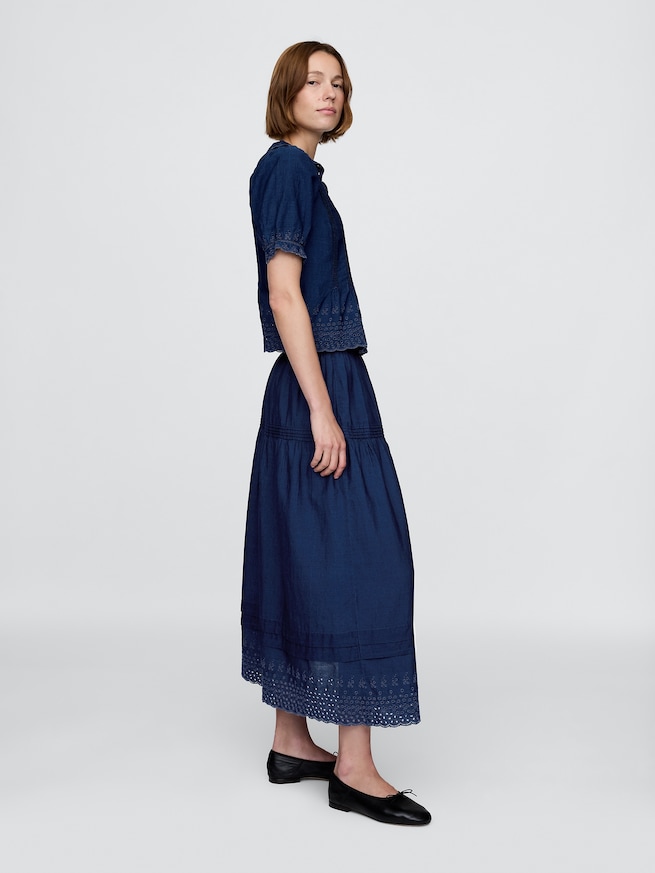 Gap × DÔEN アイレット ミディスカート-2