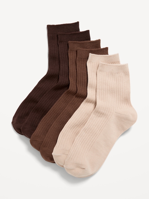 Novelty Quarter Crew Socks 3-Pack for Women