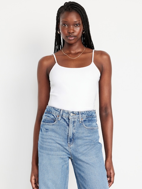 Fitted Double-Layer Cropped Cami Top