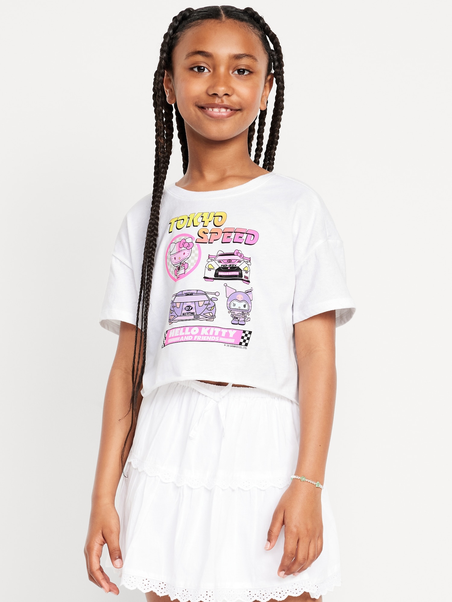 T-SHIRT COURT SURDIMENSIONNÉ À IMPRIMÉ HELLO KITTY® POUR FILLE