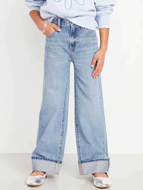 High-Waisted Baggy Wide-Leg Jeans for Girls