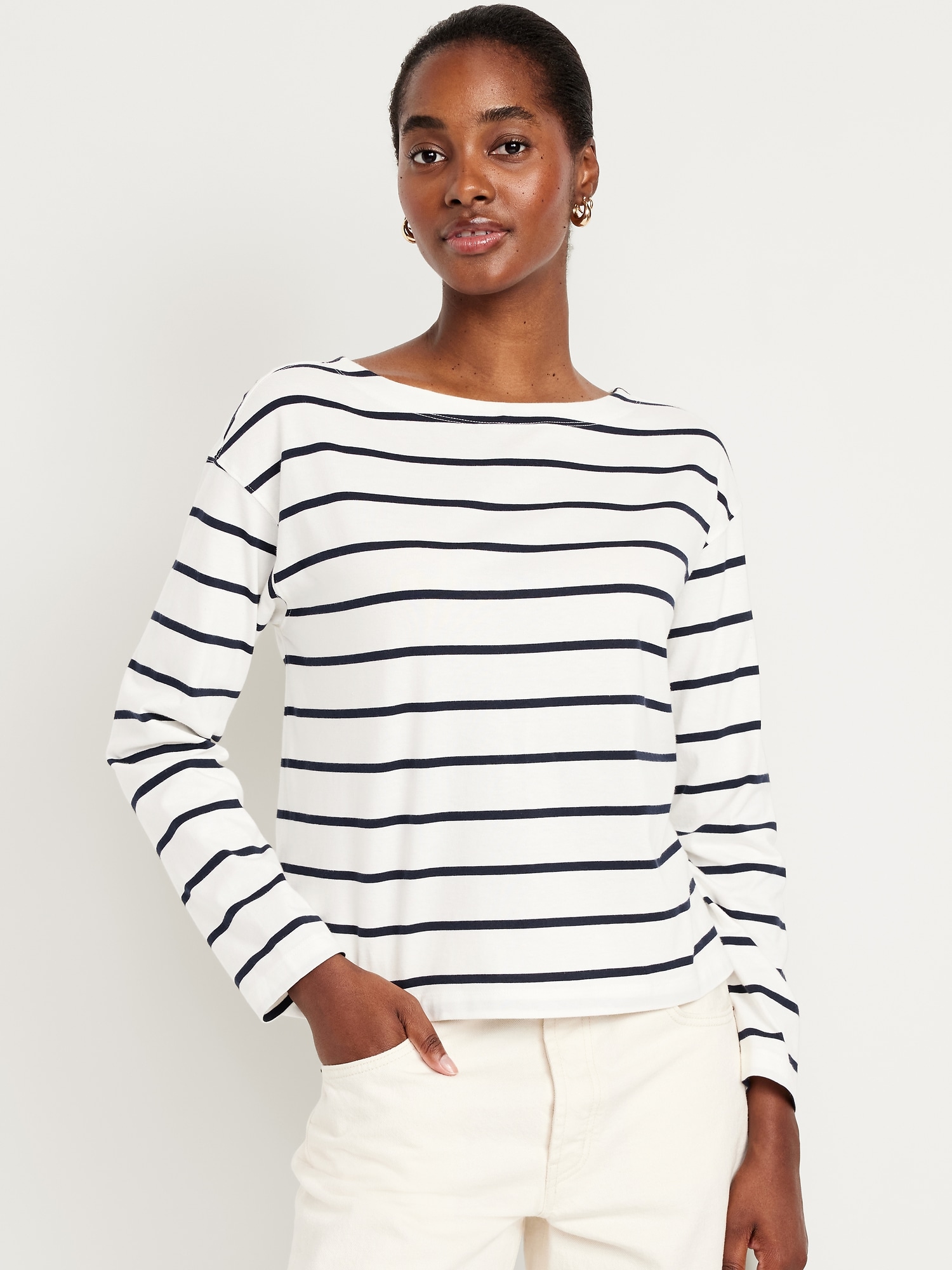 Long-Sleeve Mariner Loose T-Shirt