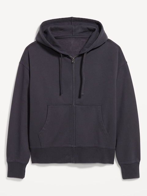 Cropped Rotation Oversized Zip Hoodie