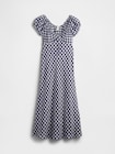 Gap × DÔEN リネン100% ギンガムチェック ミディワンピース-7