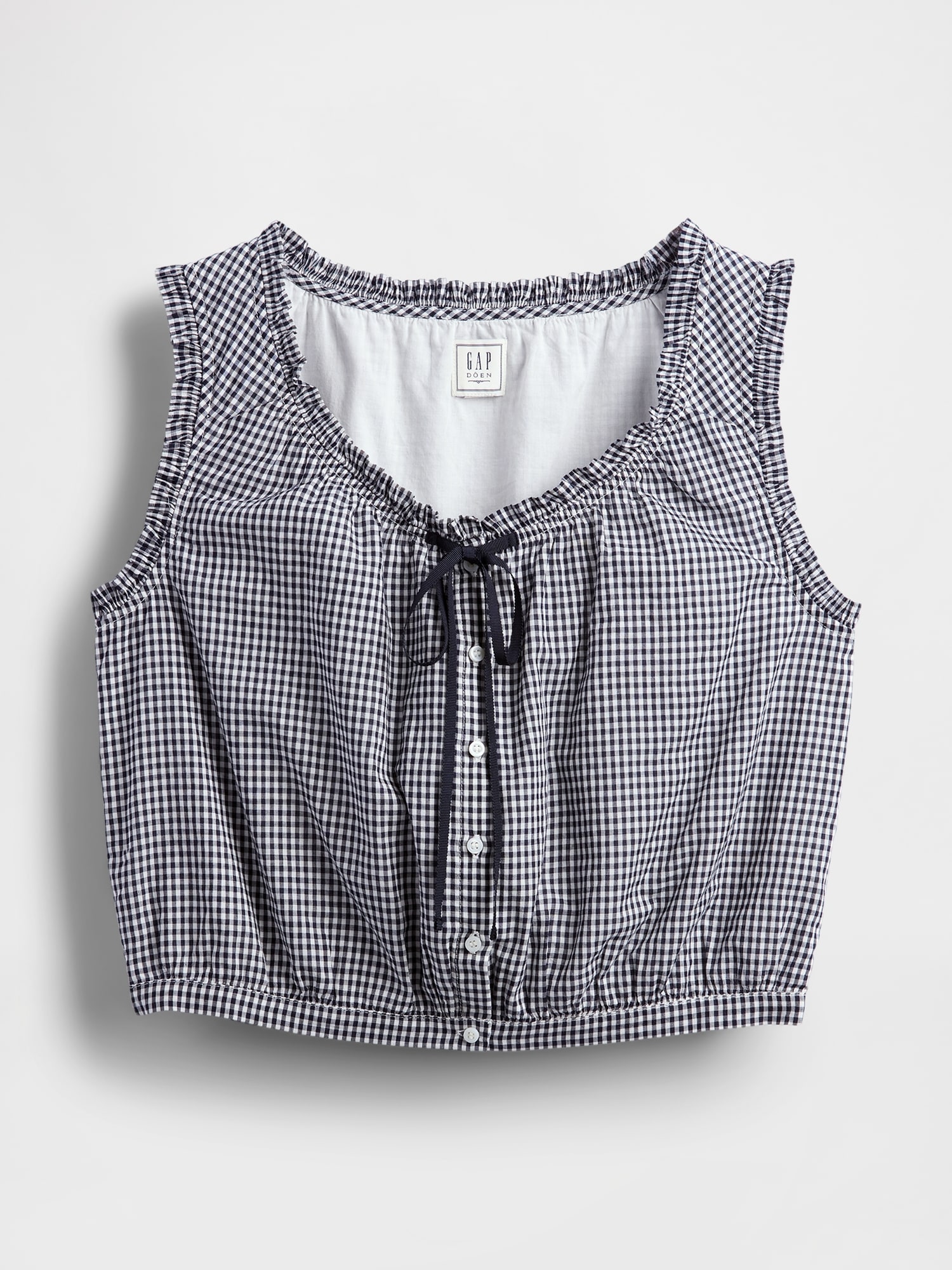 Gap × DÔEN ギンガムチェック クロップド タンクトップ-5