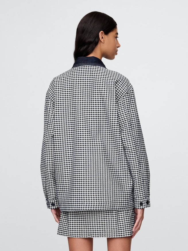 Gap × DÔEN ギンガムチェック デニムジャケット-5