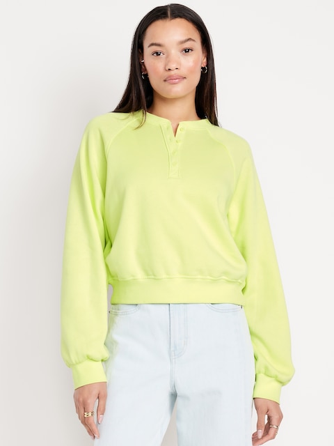 SoComfy Oversized Button-Front Sweatshirt