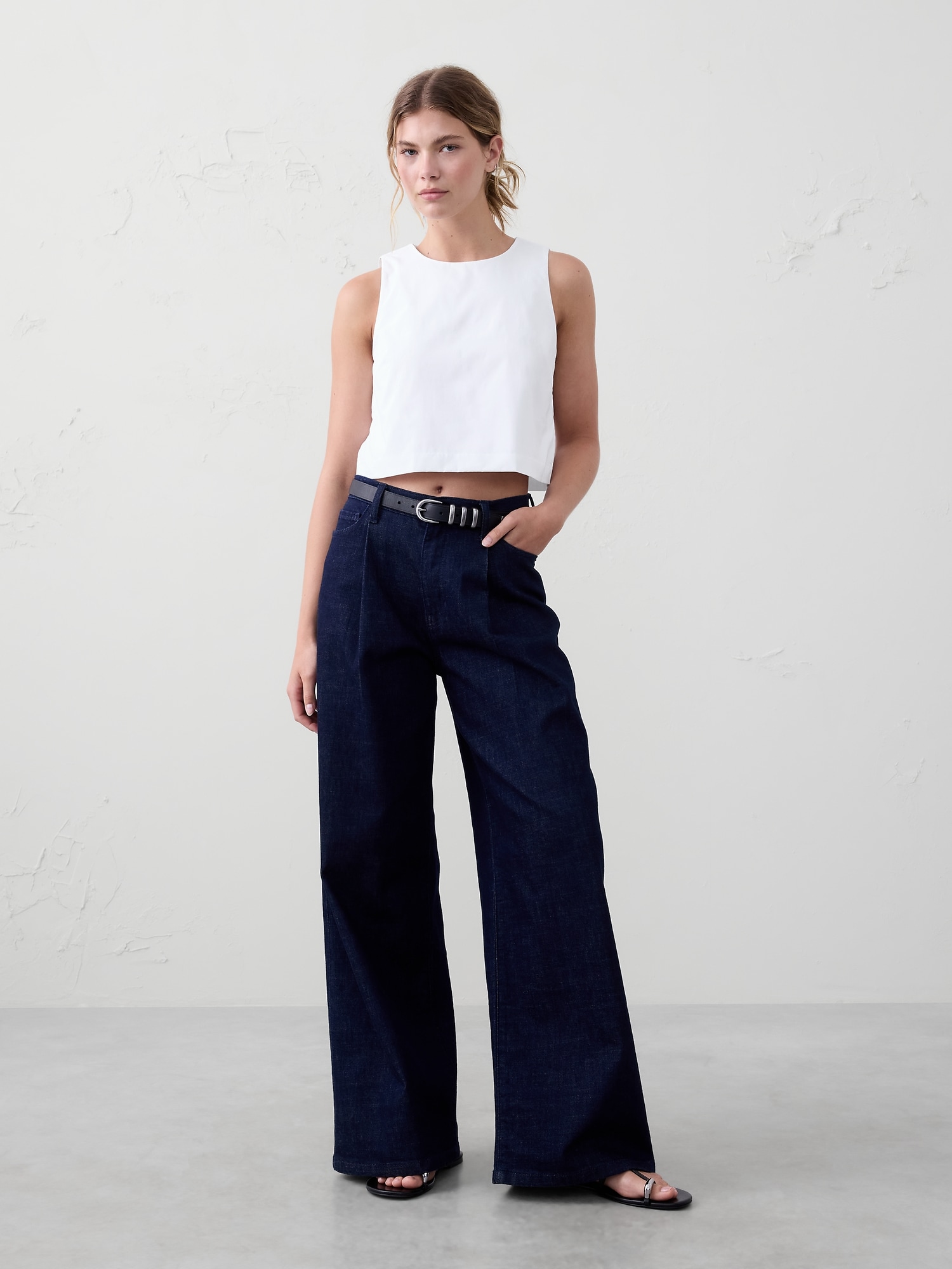 Cropped Poplin Top