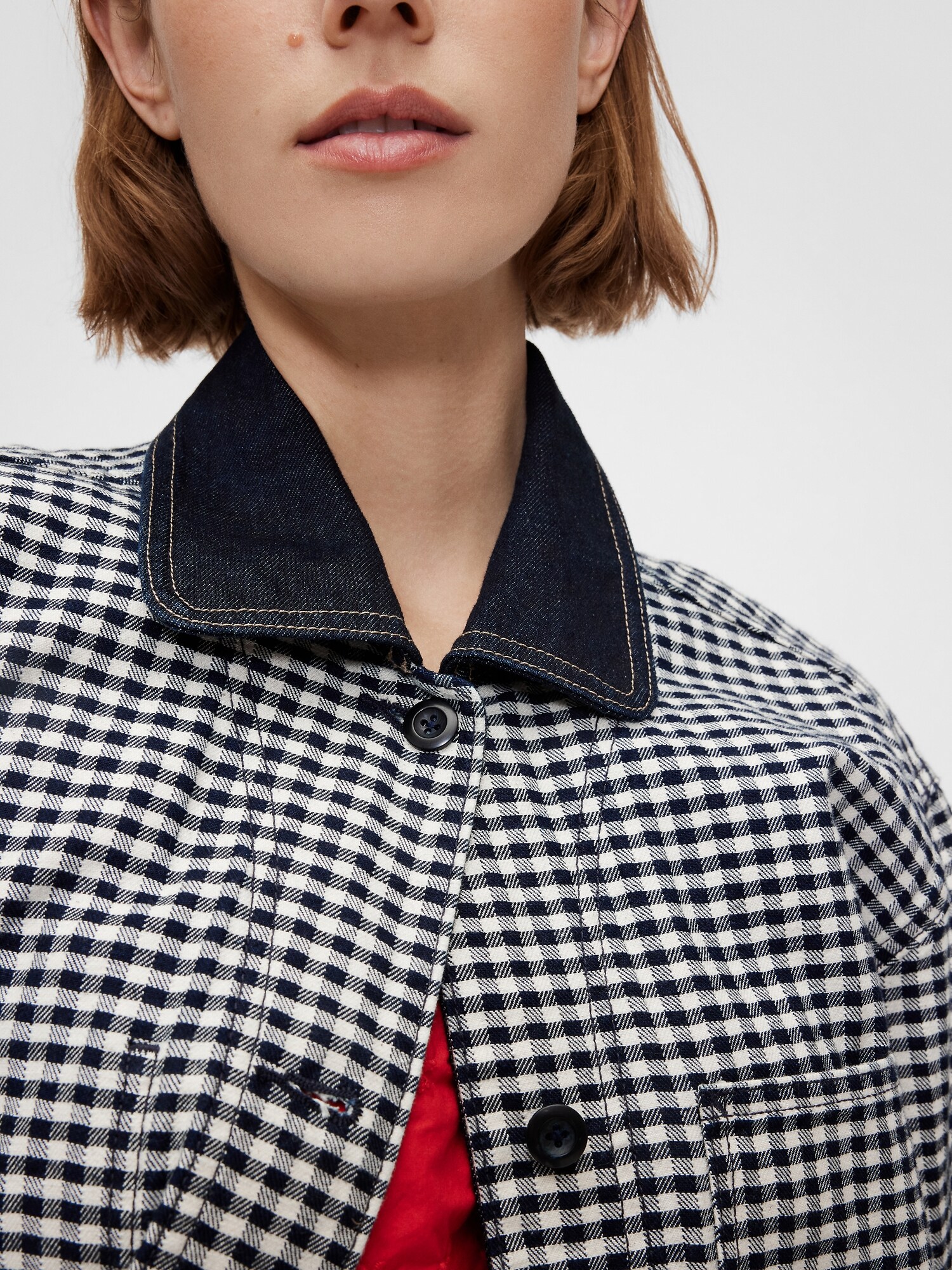 Gap × DÔEN ギンガムチェック デニムジャケット-6