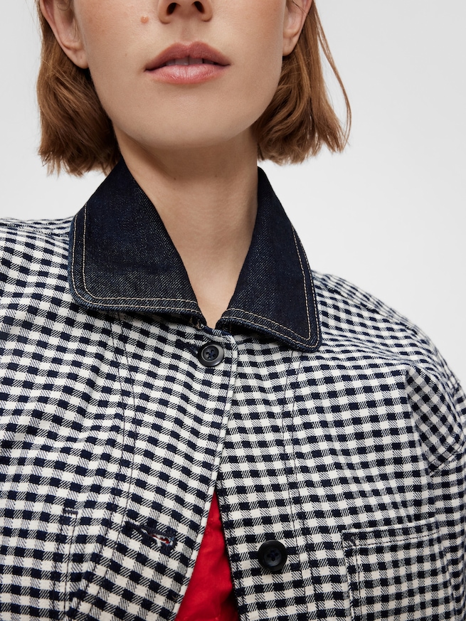 Gap × DÔEN ギンガムチェック デニムジャケット-6