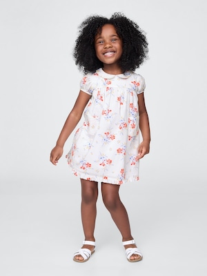 Gap × DÔEN ピンタック フローラル ワンピース (幼児・ベビー)