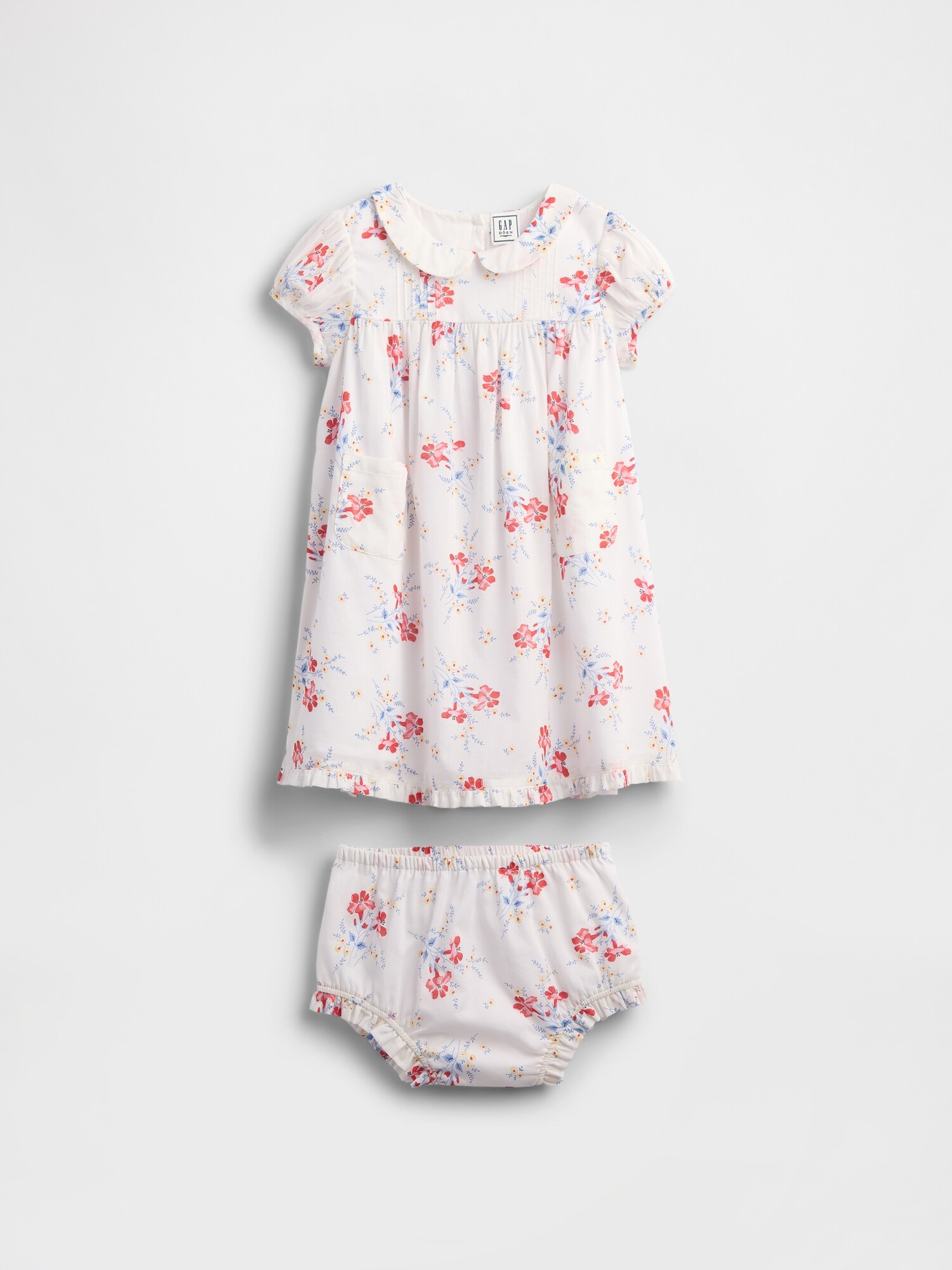 Gap × DÔEN ピンタック フローラル ワンピース (幼児・ベビー)-3