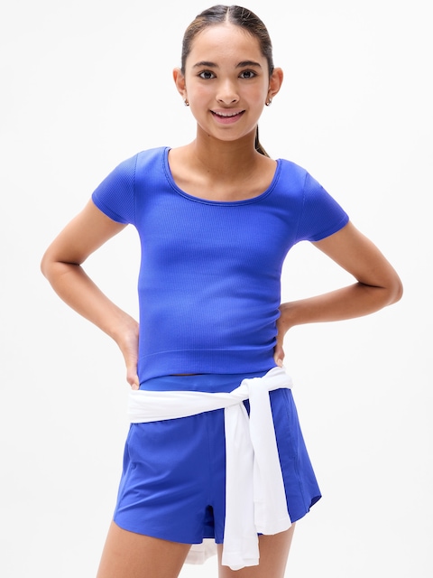 Athleta Girl Rise Above Rib Crop Tee