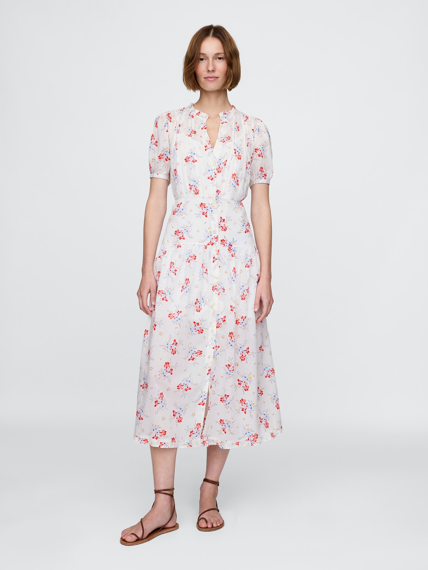 Gap Gap × DÔEN ピンタック フローラル ミディワンピース Gap Gap × DÔEN ピンタック フローラル ミディワンピース