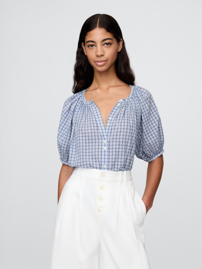 Gap × DÔEN ギンガムチェック トップス-0