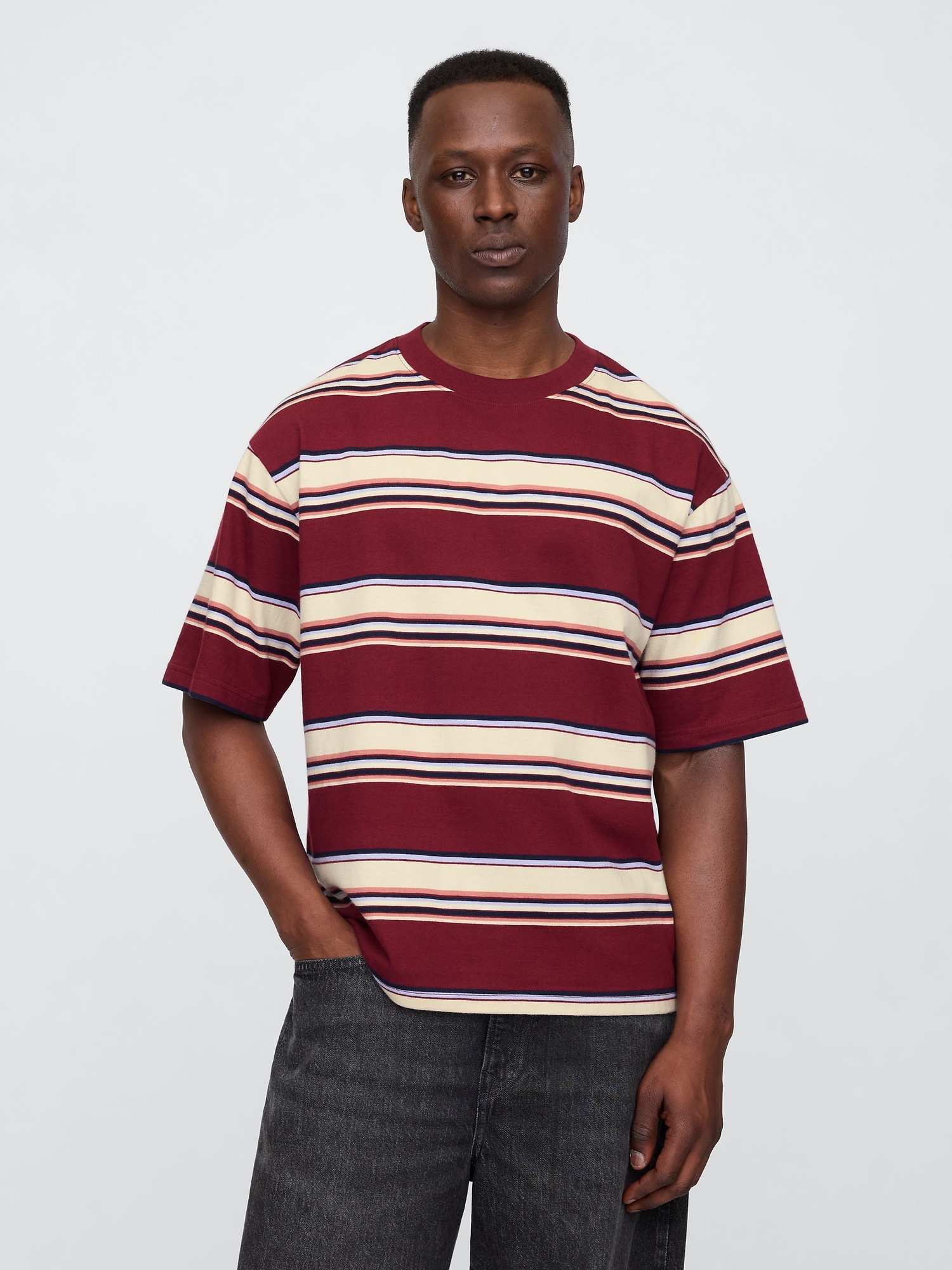 Vintage Soft Stripe Boxy T-Shirt