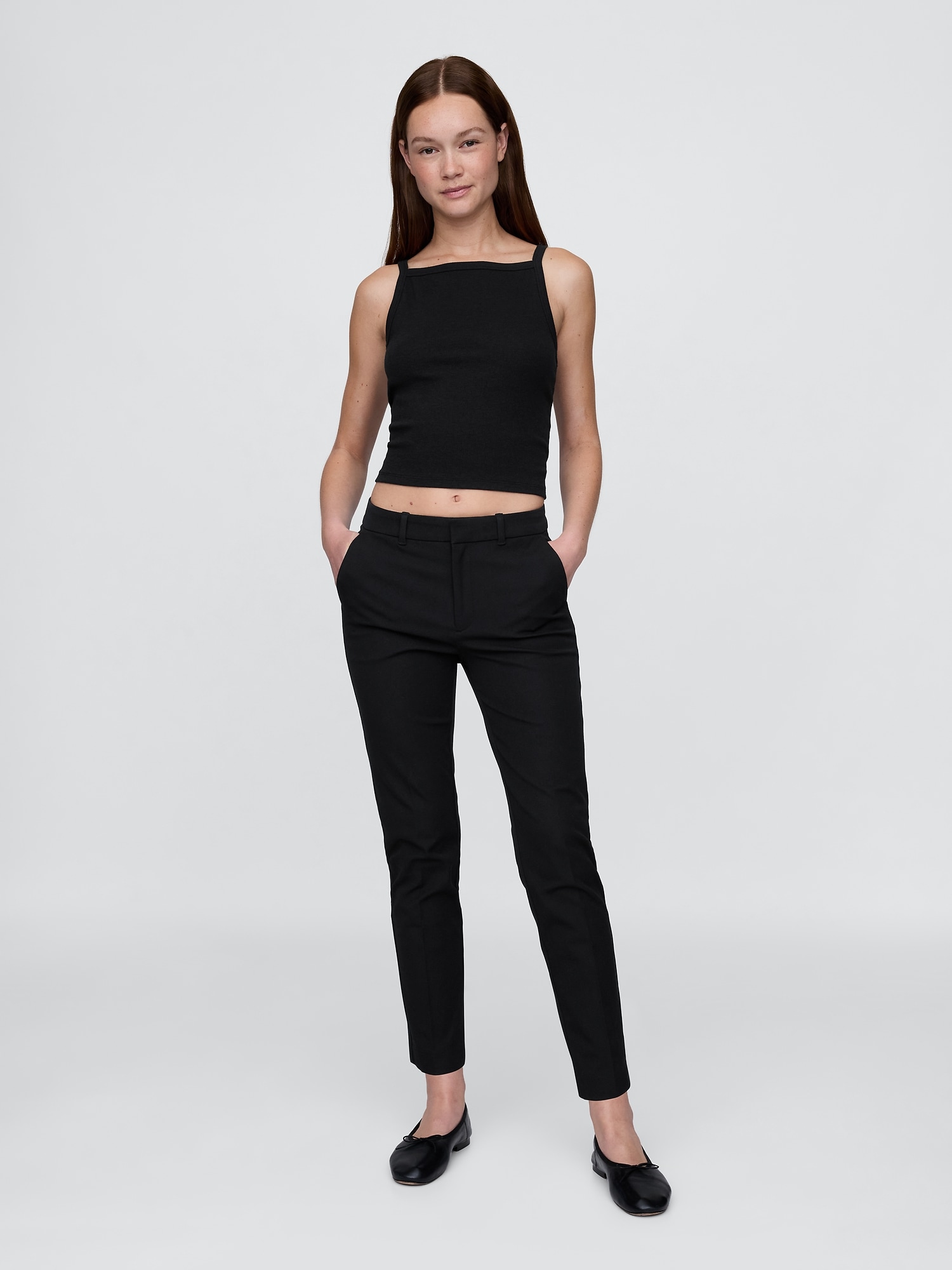 Mid Rise BiStretch Slim Ankle Pants