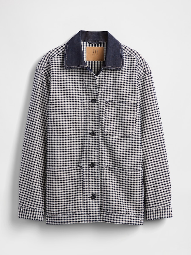 Gap × DÔEN ギンガムチェック デニムジャケット-2