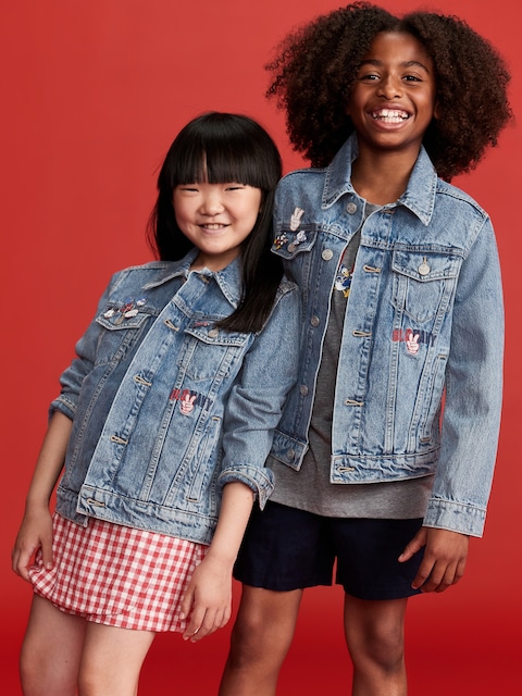 Old Navy x Disney© Mickey Mouse Gender-Neutral Logo-Graphic Jean Trucker Jacket for Kids