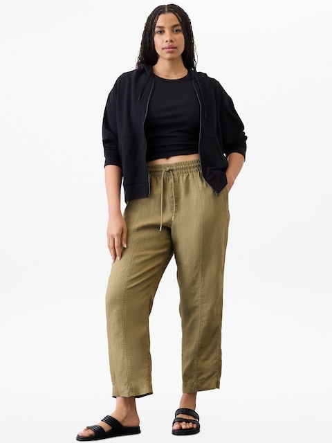 Retreat High Rise Linen Ankle Pant