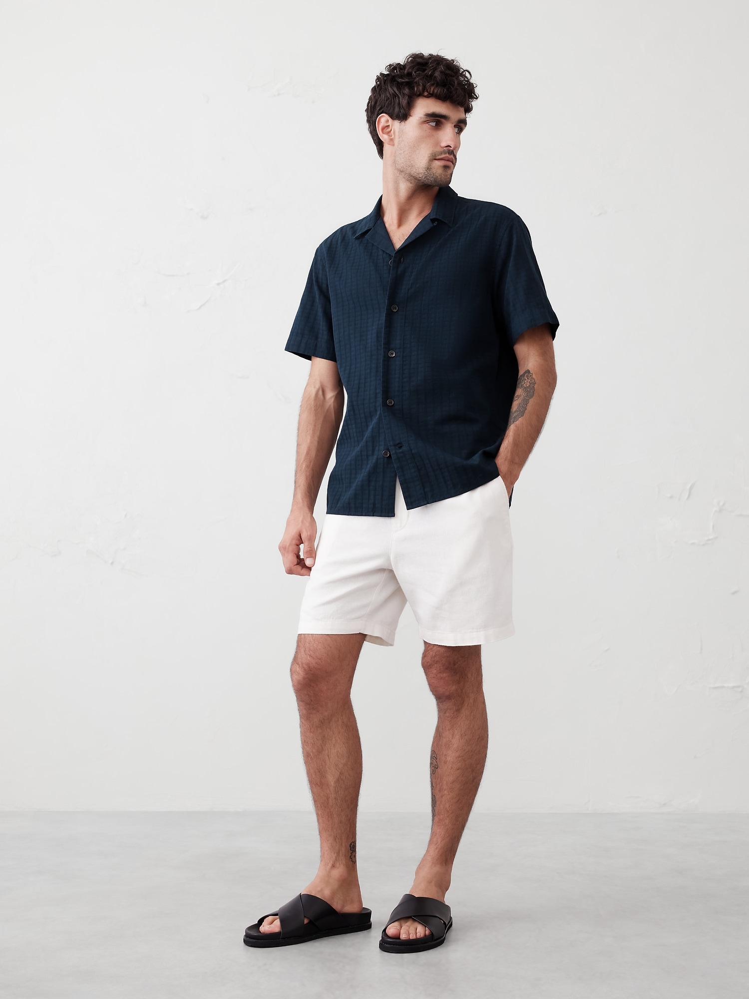 Standard Fit Textured Resort Shirt