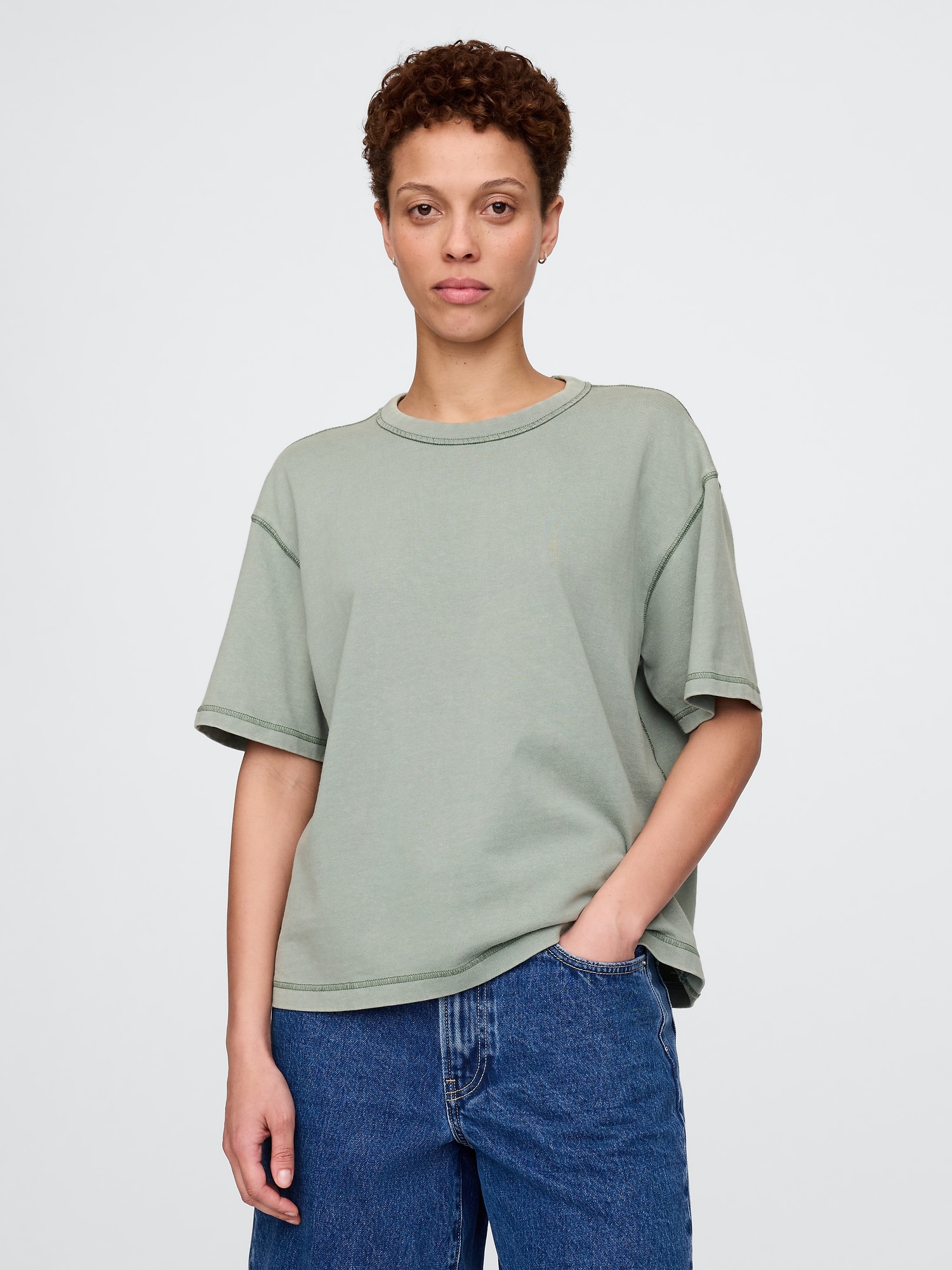 Gap ヘビーウェイト クロップドTシャツ Gap ヘビーウェイト クロップドTシャツ