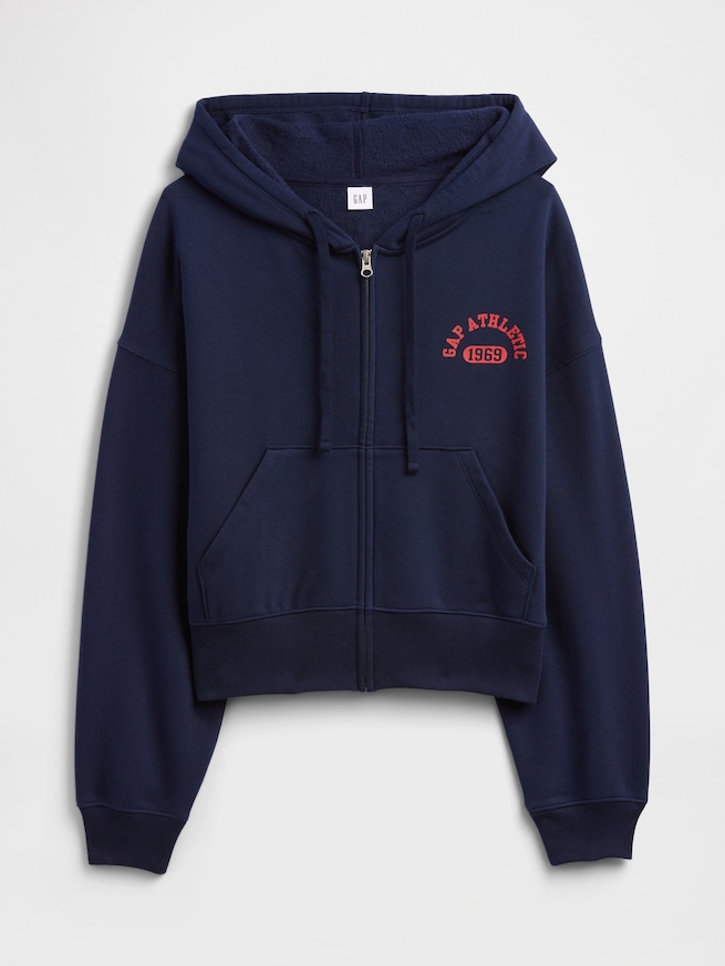 オーバーサイズ GAPロゴ グラフィック ジップアップパーカー-3