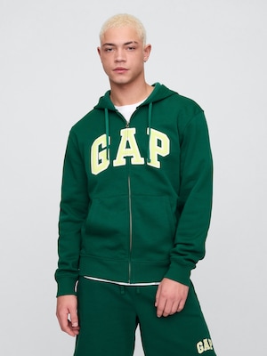 リラックス GAPロゴ ジップアップパーカー