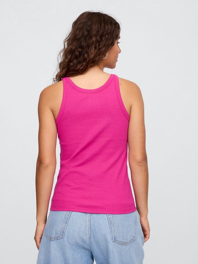 リブ スクープネック タンクトップ-1