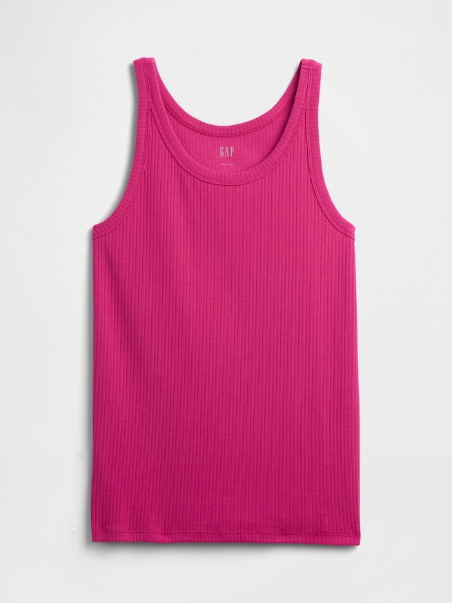 リブ スクープネック タンクトップ-3