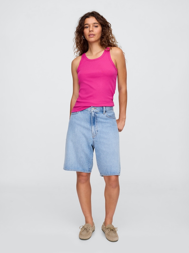 リブ スクープネック タンクトップ-2