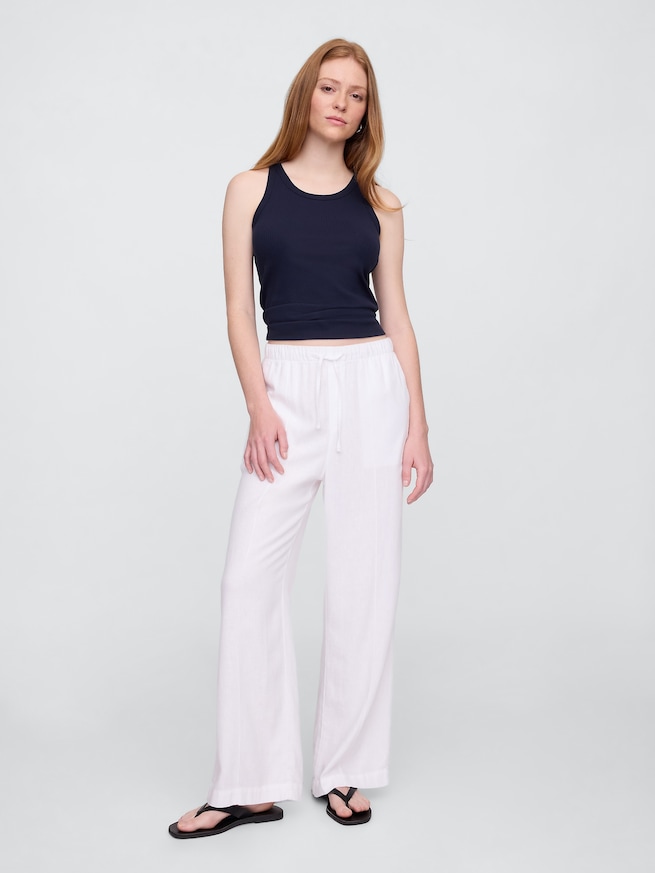 リブ スクープネック タンクトップ-2