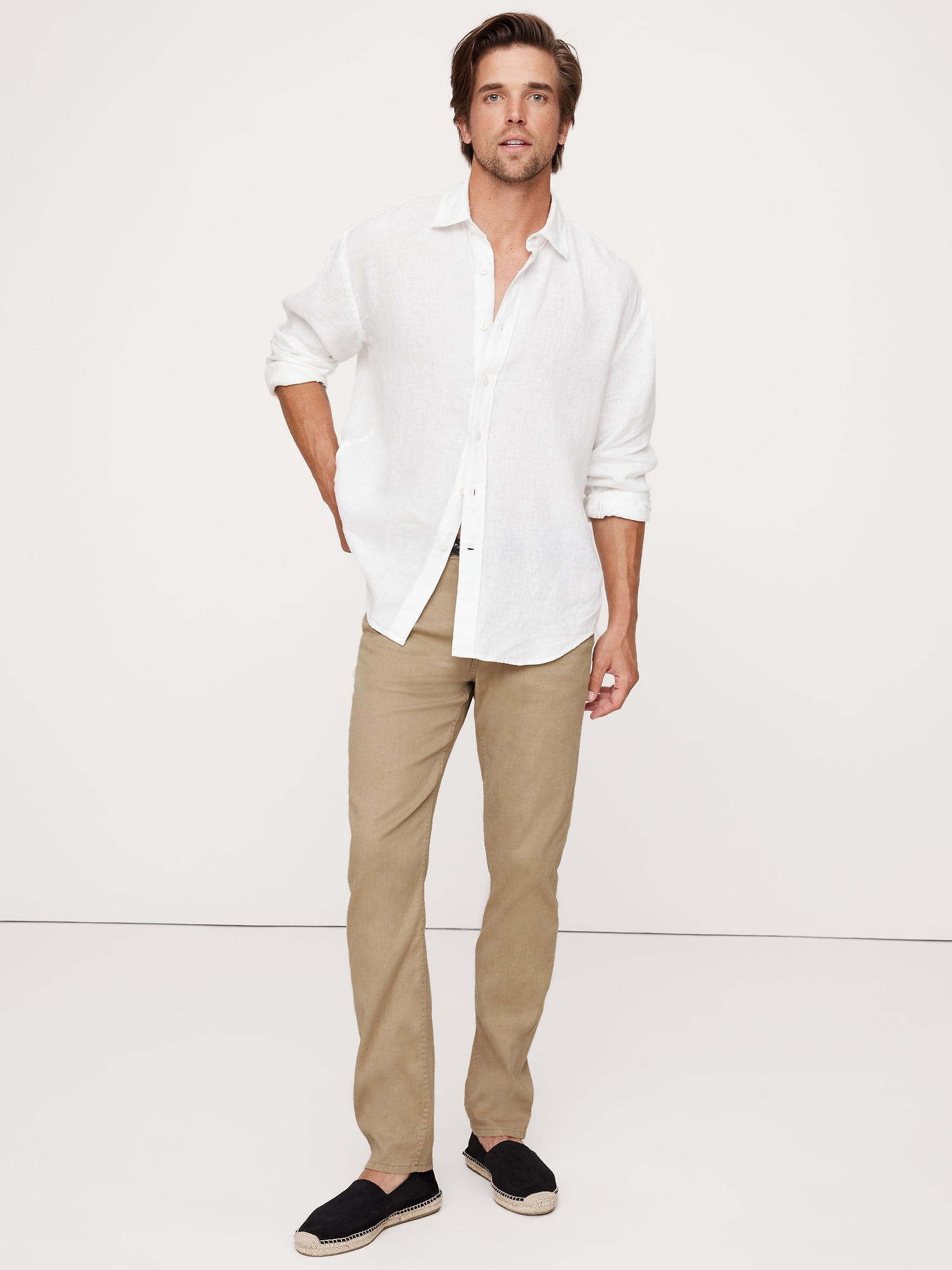 Slim Linen-Cotton Traveler Pant
