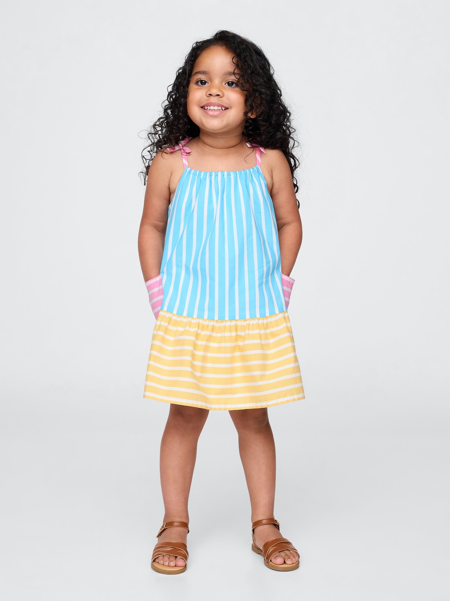 Gap ポプリン ミックスストライプワンピース (幼児・ベビー) Gap ポプリン ミックスストライプワンピース (幼児・ベビー)