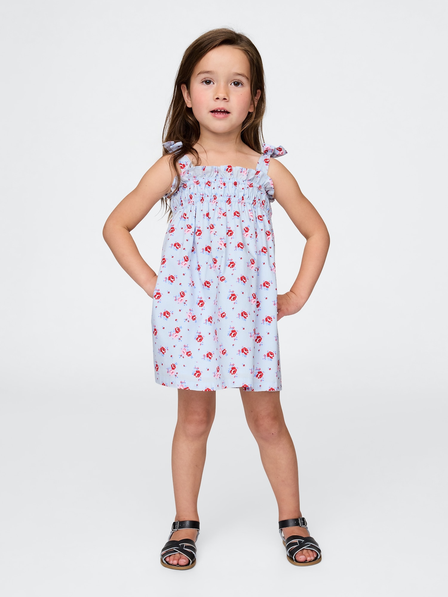 Gap スモッキングギャザー リボンストラップワンピース (幼児・ベビー) Gap スモッキングギャザー リボンストラップワンピース (幼児・ベビー)