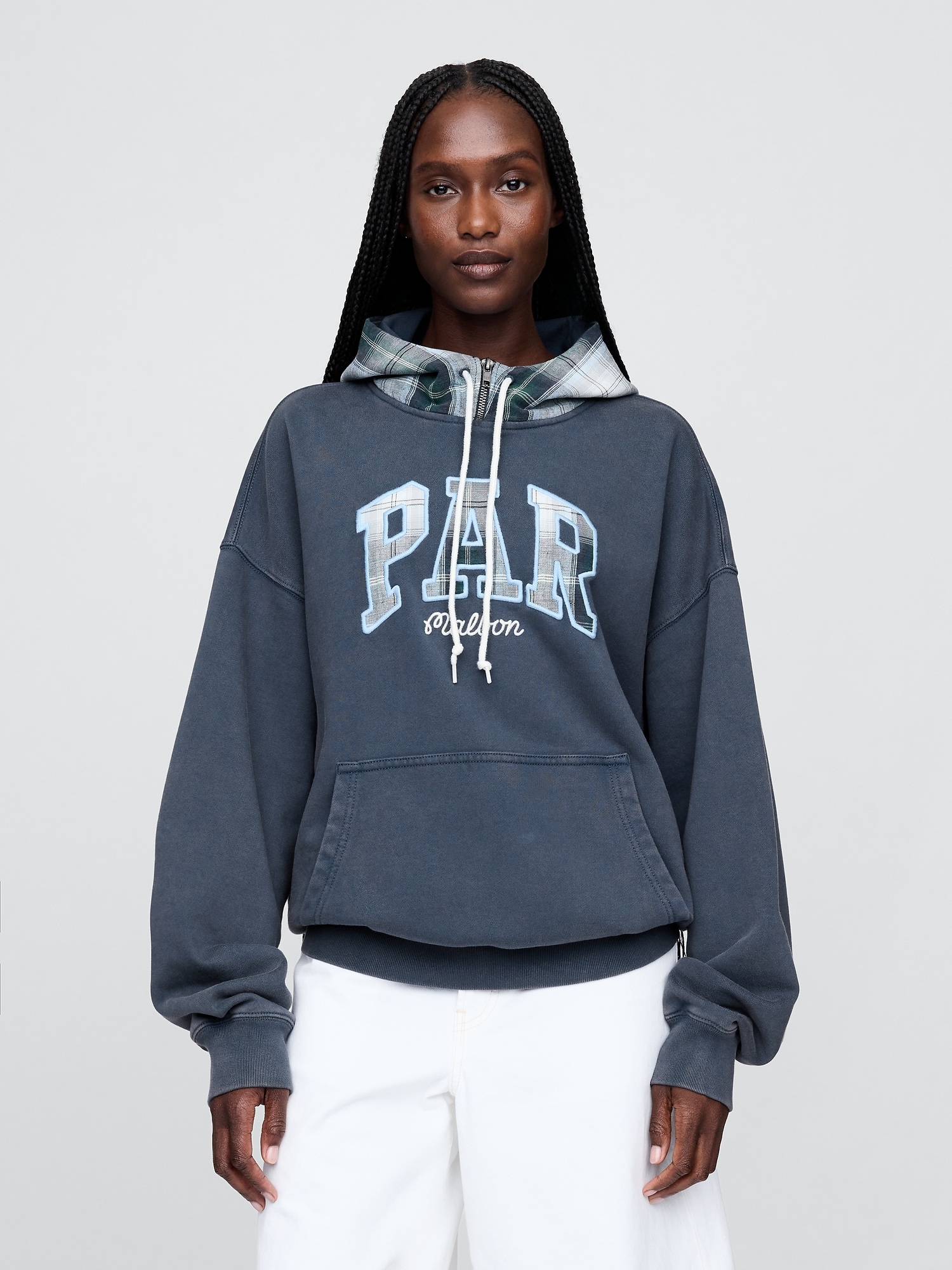 Gap × Malbon ヘビーウェイト フレンチテリー ロゴパーカー-8
