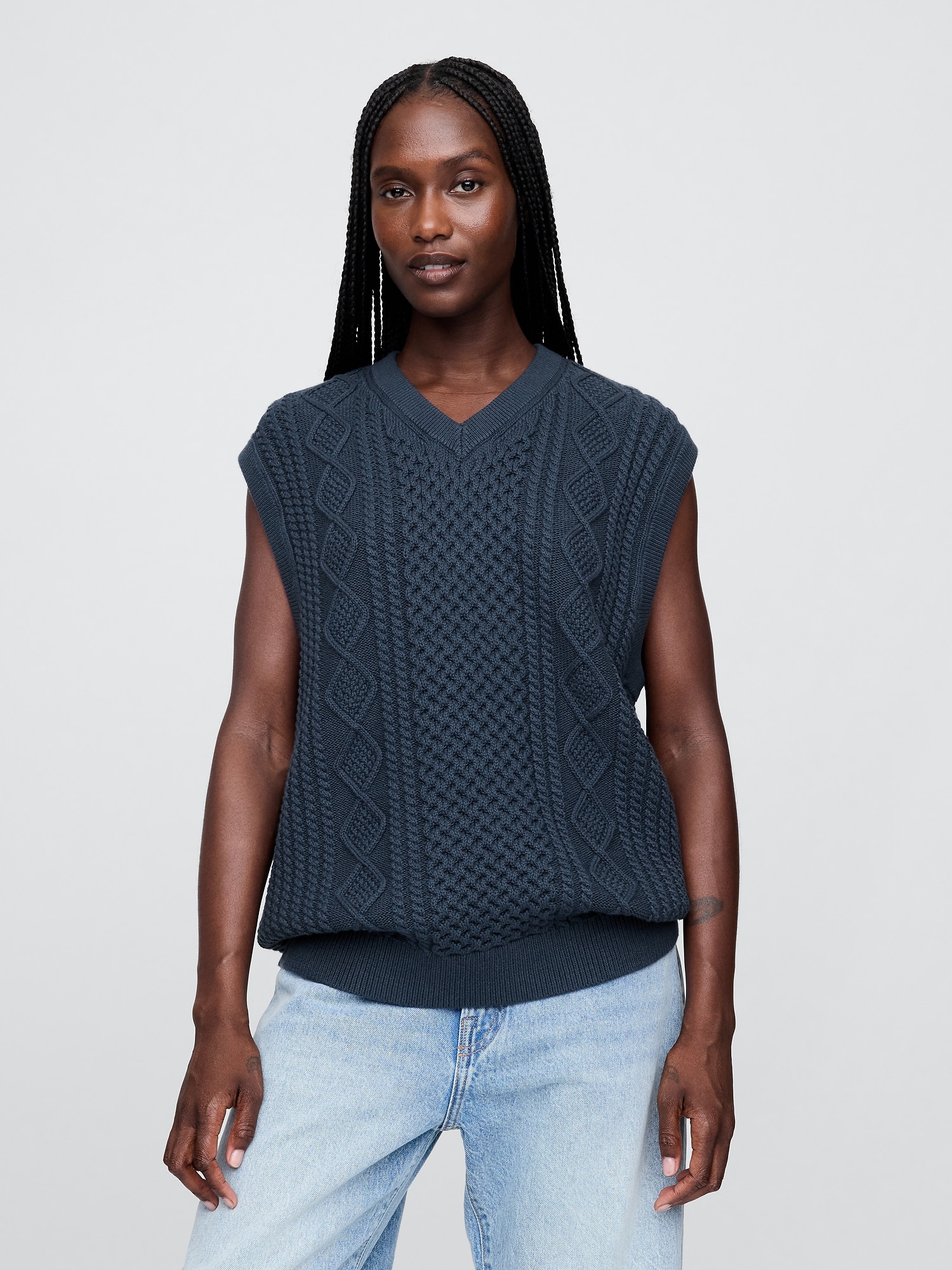 Gap × Malbon ケーブルニットベスト-7