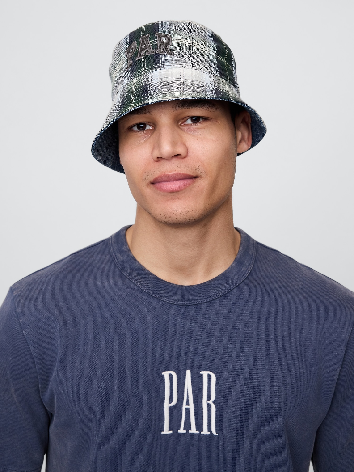 Gap × Malbon コットンリネン リバーシブル ロゴ バケットハット-3