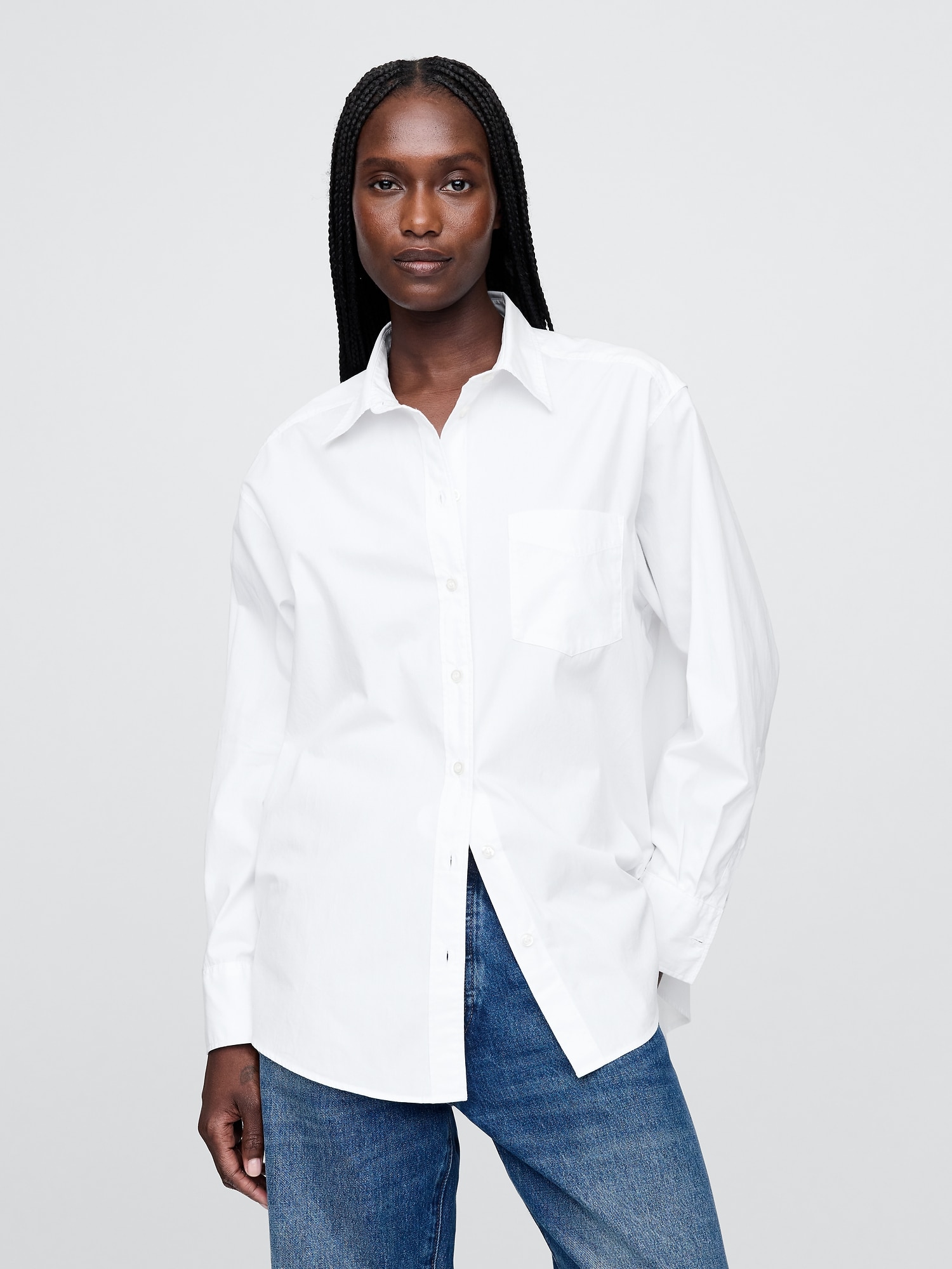 Gap オーガニック コットンポプリン ビッグシャツ Gap オーガニック コットンポプリン ビッグシャツ
