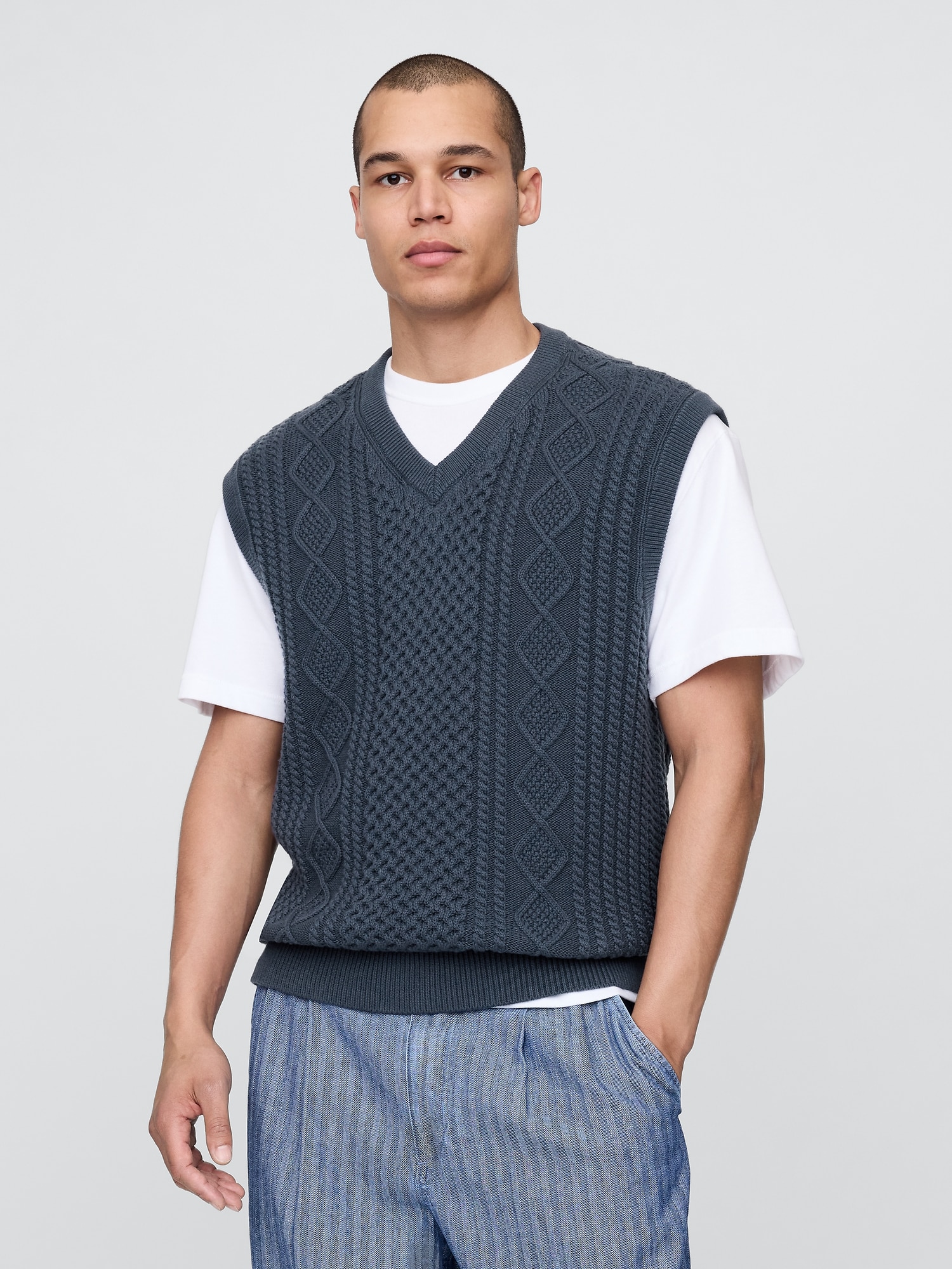 Gap × Malbon ケーブルニットベスト-0