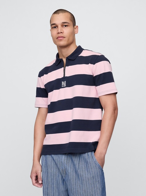 Gap × Malbon ロゴ ストライプ ポロシャツ