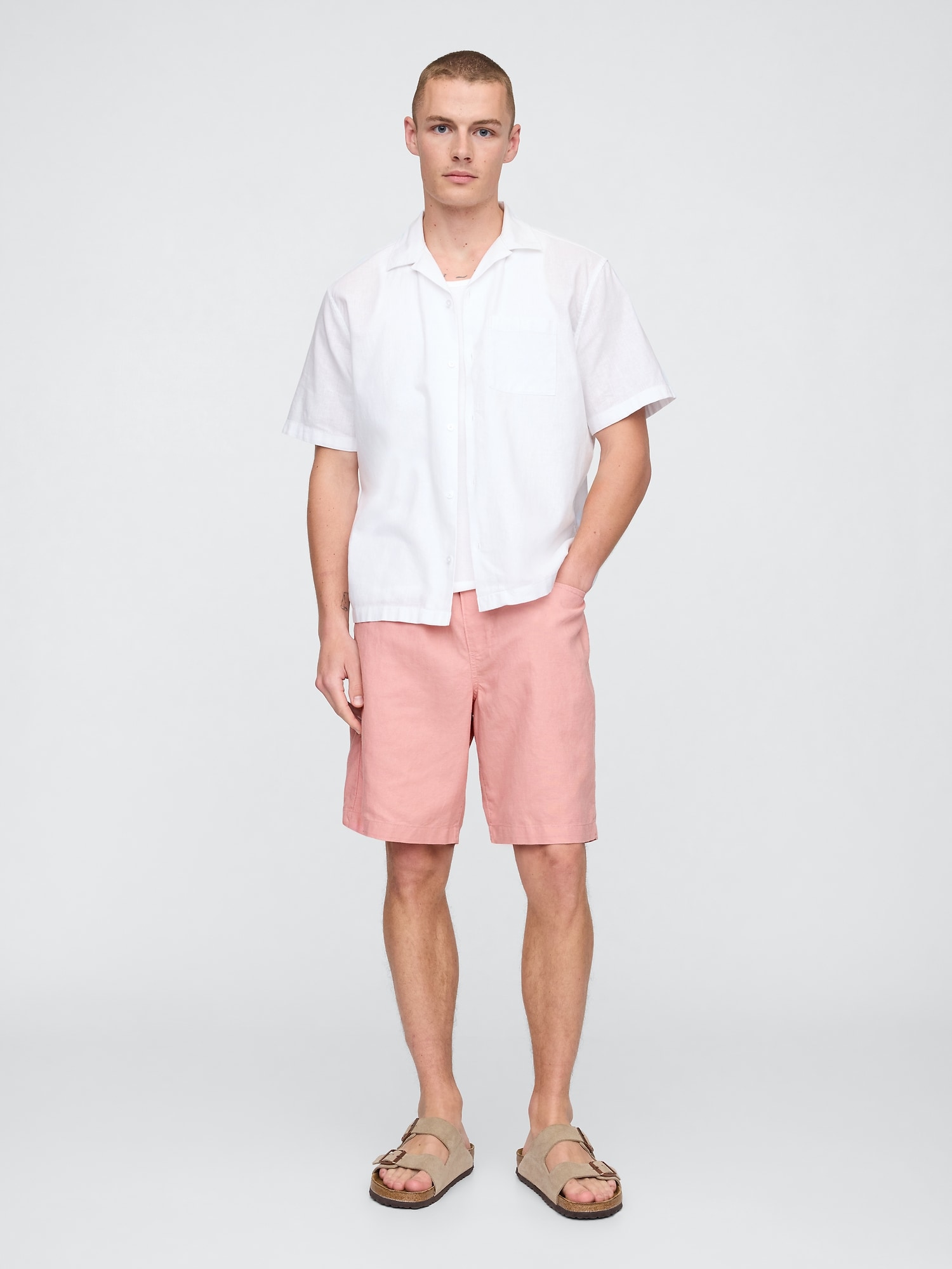 9" Linen-Cotton Easy Shorts