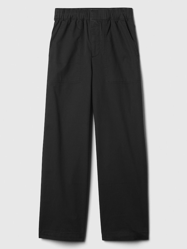 ハイライズ プリント イージーウエスト ワイド カーキパンツ-3