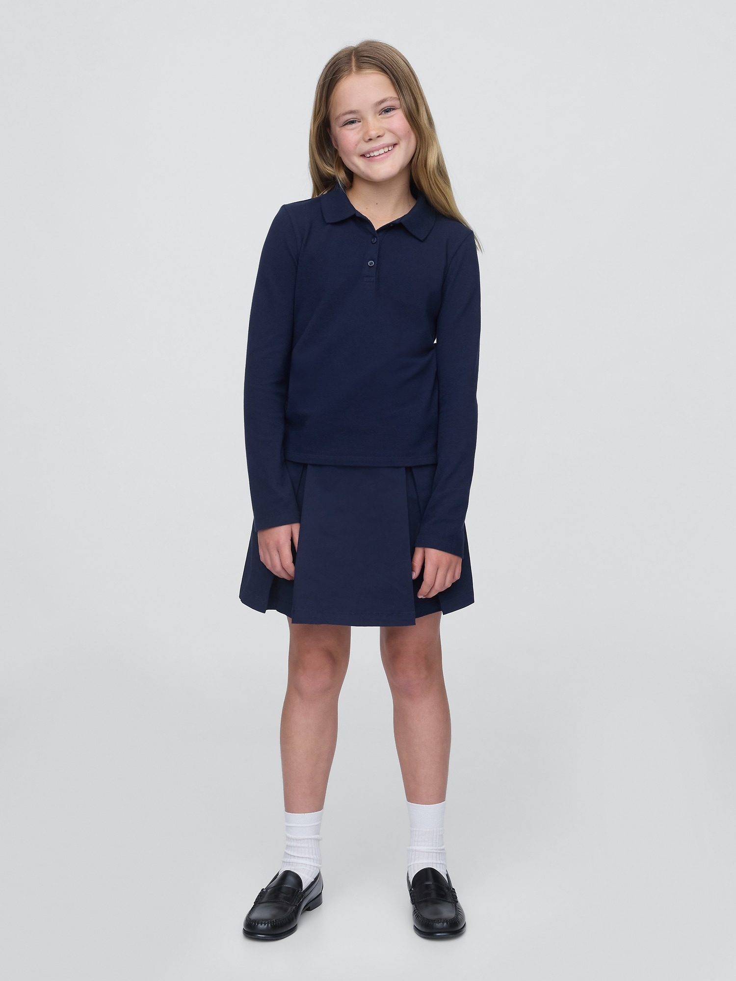 Kids Uniform Pleated Khaki Easy Skort