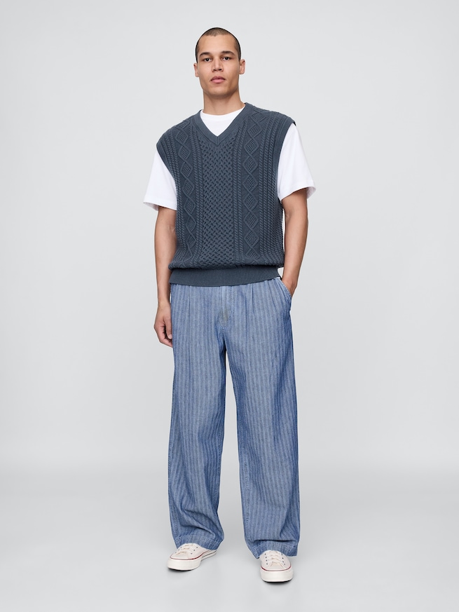 Gap × Malbon ケーブルニットベスト-1