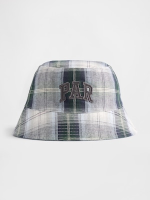 Gap × Malbon コットンリネン リバーシブル ロゴ バケットハット