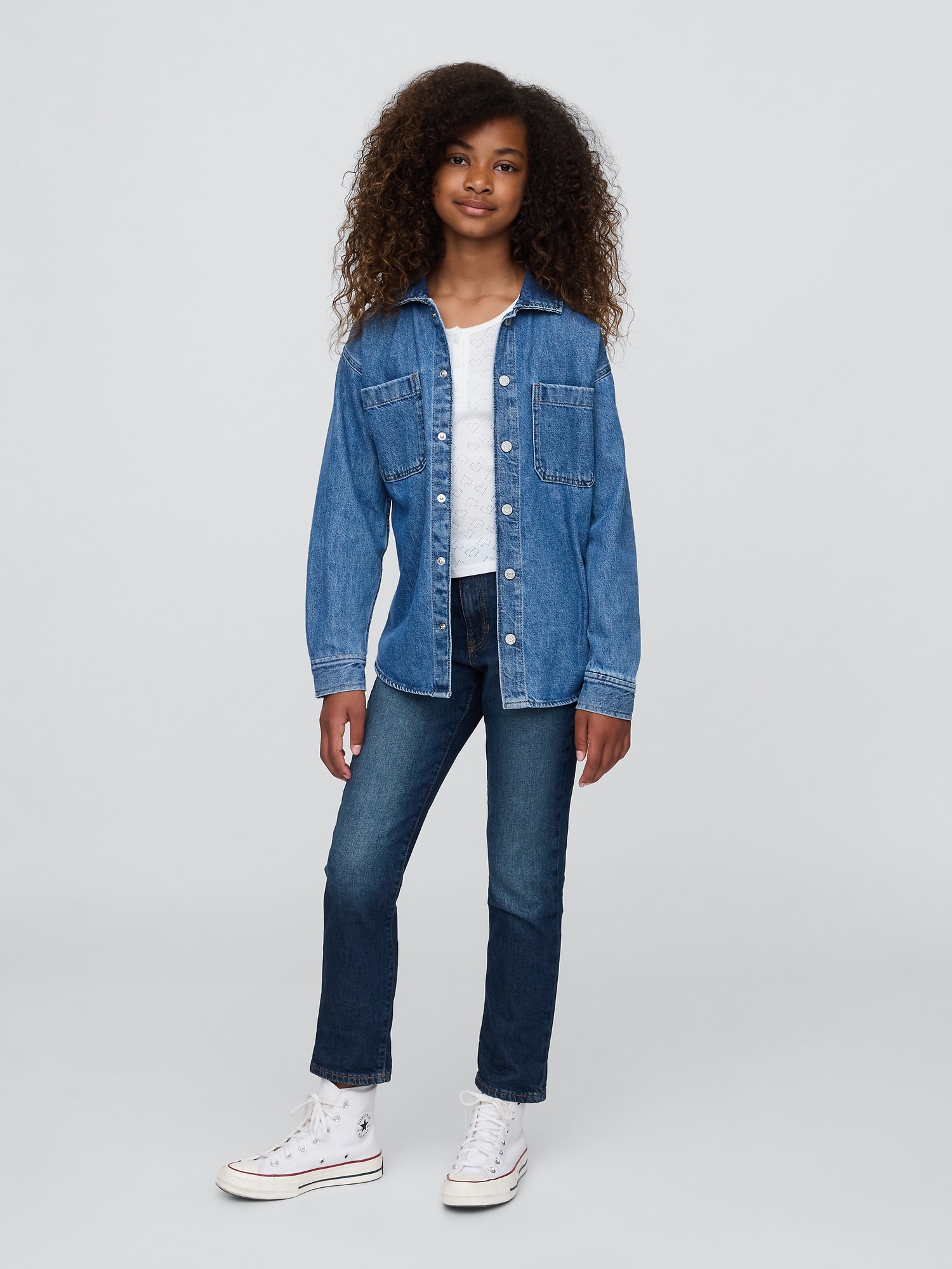 Gap ウォッシュウェル ミッドライズ ガールフレンドデニム (キッズ) Gap ウォッシュウェル ミッドライズ ガールフレンドデニム (キッズ)