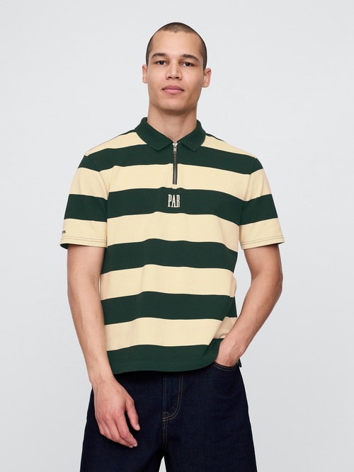 Gap × Malbon ロゴ ストライプ ポロシャツ