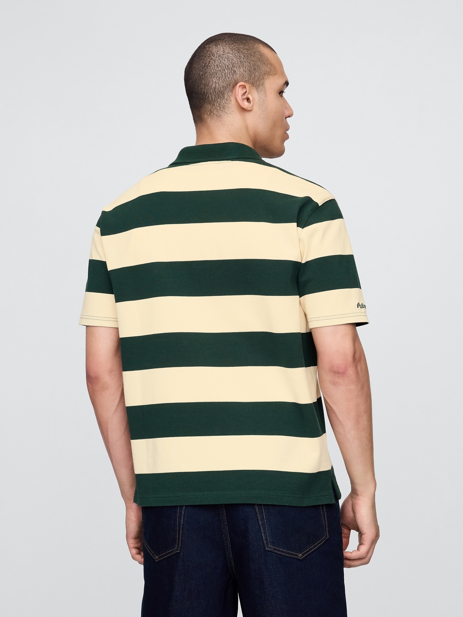 Gap × Malbon ロゴ ストライプ ポロシャツ-2