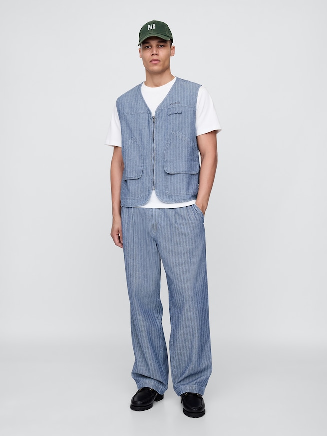 Gap &times; Malbon ヘリンボーン ユーティリティベスト-1